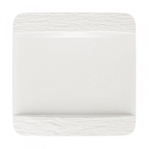 assiette plate carrée 28 x 28 cm - manufacture rock - villeroy et boch