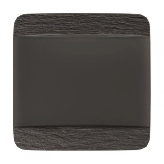 6 assiette plate carré 28 cm noir - manufacture rock - villeroy et boch