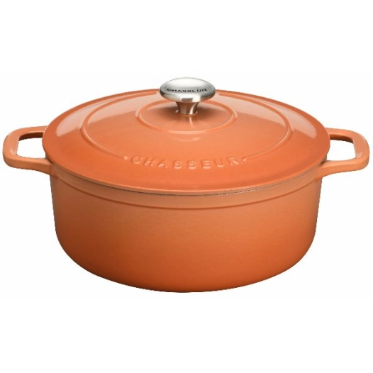 cocotte en fonte ronde 20 cm tangerine - sublime - chasseur