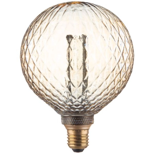 led globe filament strié e27 3.5w ambrée 1800k 120lm dimable - girard sudron