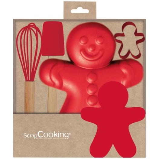 coffret ustensiles - bonhomme pain d'épices - scrapcooking