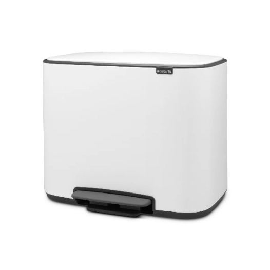 poubelle à pédale 11 + 23 l blanche - bo - brabantia