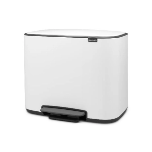 poubelle à pédale 11 + 23 l blanche - bo - brabantia