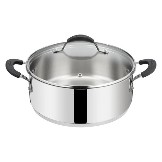 sauteuse 2 anses 26 cm + couvercle - tempra inox - lagostina