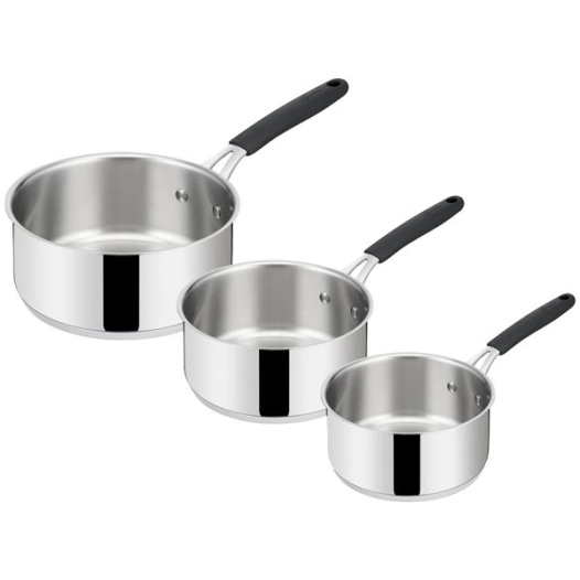 set 3 casseroles 16 / 18 / 20 cm - tempra inox - lagostina
