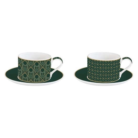 coffret 2 tasses déjeuner 24 cl - charleston - easy life