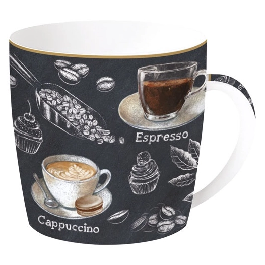 barista mug 35cl en porcelaine dans une boite metal - easy life