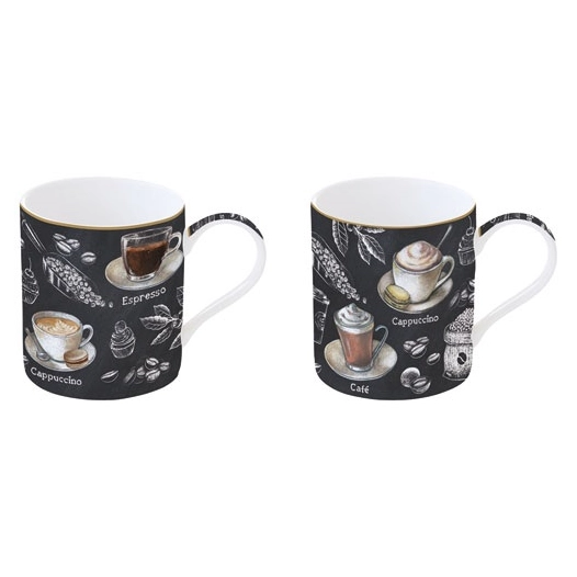 coffret 2 mugs 35 cl - barista - easy life