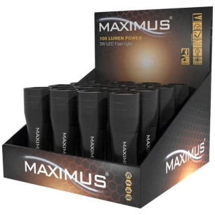 présentoir 16 torches led 3 w 100 lm noir - maximus