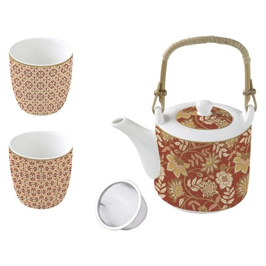coffret théière + 2 gobelets - fleurs de rêves - easy life