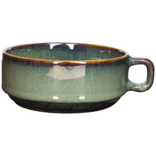 6 bol à soupe 12.5 cm avec anse - jade - cosy & trendy