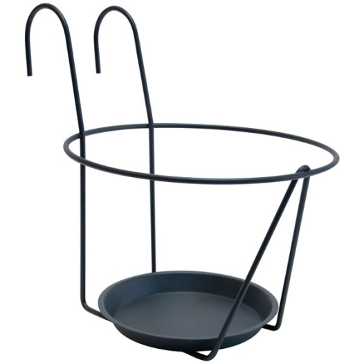 porte pot soucoupe crochet 25cm anthracite - louis moulin