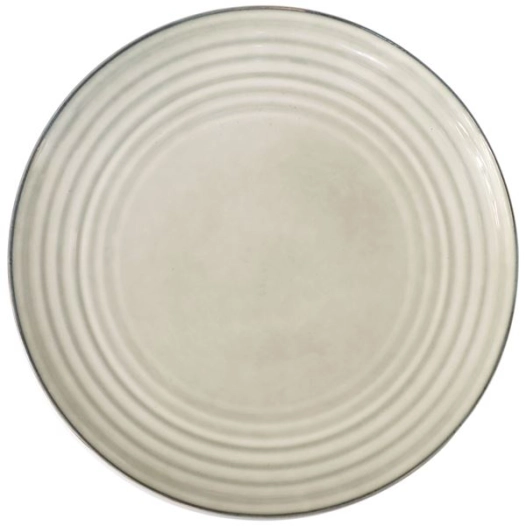 6 assiette plate 27 cm gris clair - flow - medard de noblat