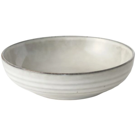 6 assiette à salade & pâtes 18 cm gris clair - flow - medard de noblat