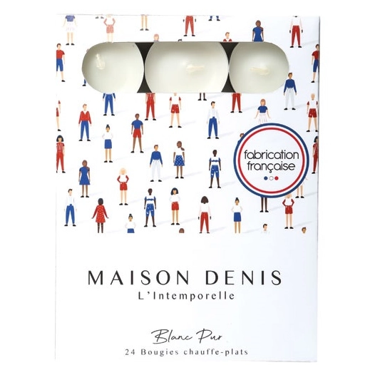 pack 24 bougies chauffe-plats blanches - l'intemporelle - le chat