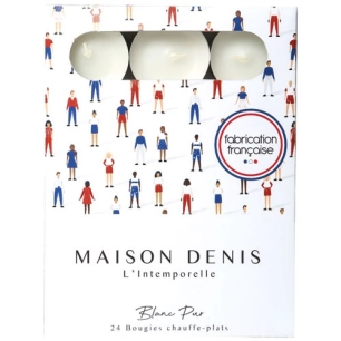 pack 24 bougies chauffe-plats blanches - l'intemporelle - le chat