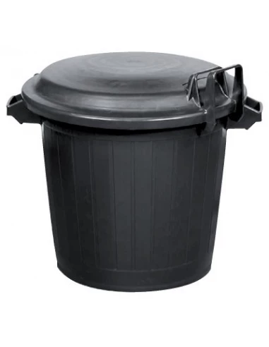Poubelle d'immeuble renforcée 75 l avec couvercle verrouillable noir