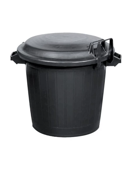 Poubelle d'immeuble renforcée 75 l avec couvercle verrouillable noir