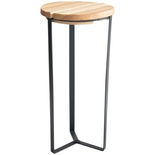 sellette industrielle fer plat plateau bois h60 x d.29cm - louis moulin