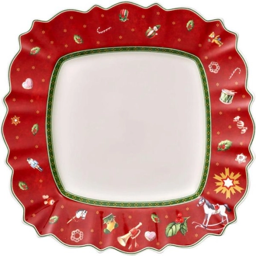 toy's delight*ass.plate carre 28cm rouge*n - villeroy et boch