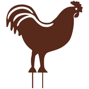 figurine à piquer coq 42.5x42cm fer vieilli - louis moulin