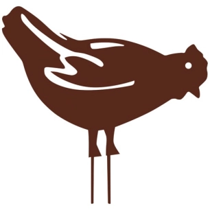 figurine à piquer poule 28x39cm fer vieilli - louis moulin