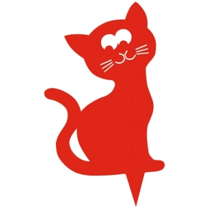 figurine à piquer chat 24x16cm orange brique - louis moulin