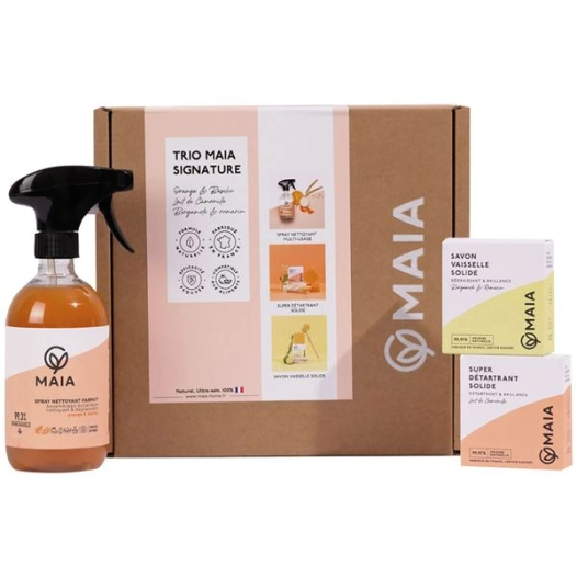 maia trio pdt vitres, savon vaisselle, savon détartrant - maia