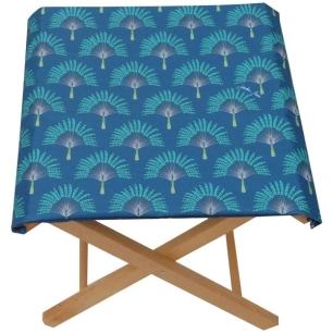 tabouret pliant hetre jakarta marine 43x43x42cm - delumi