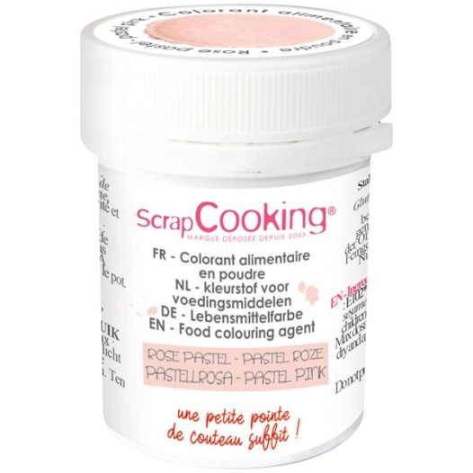 colorant alimentaire en poudre rose pastel 5 g - scrapcooking