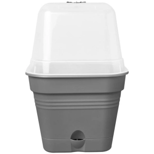 pot de culture kit green basics carré 20cm living noir - elho