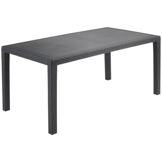 table rectangulaire joker 6 personnes 138cm anthracite - ipae progarden