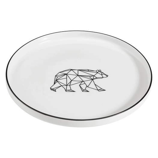 6 assiette plate 27 cm ours - origami - table et cook