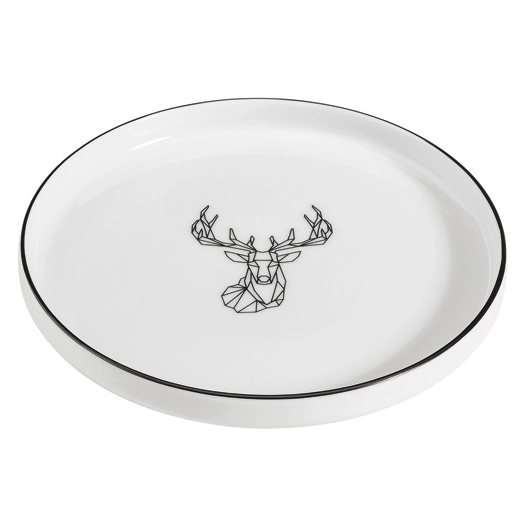 6 assiette plate 27 cm cerf - origami - table et cook