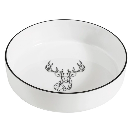 6 assiette creuse 19 cm cerf - origami - table et cook