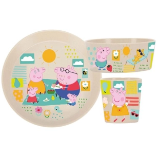 set 3 pièces vaisselle enfant - peppa pig beige - koziol