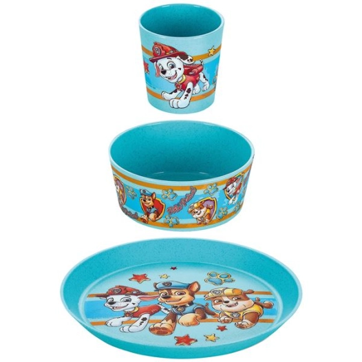 set 3 pièces vaisselle enfant - pat patrouille bleu - koziol