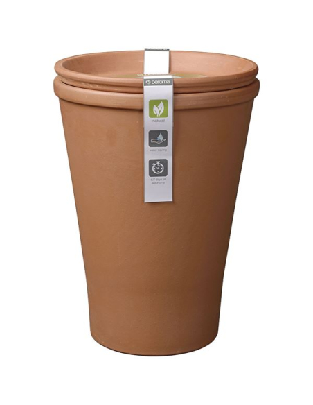 Cache-pot Aquado Deroma Rouge Terre cuite auto-irrigante - DEROMA