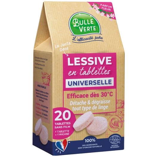 lessive universelle en tablettes x 20 - bulle verte
