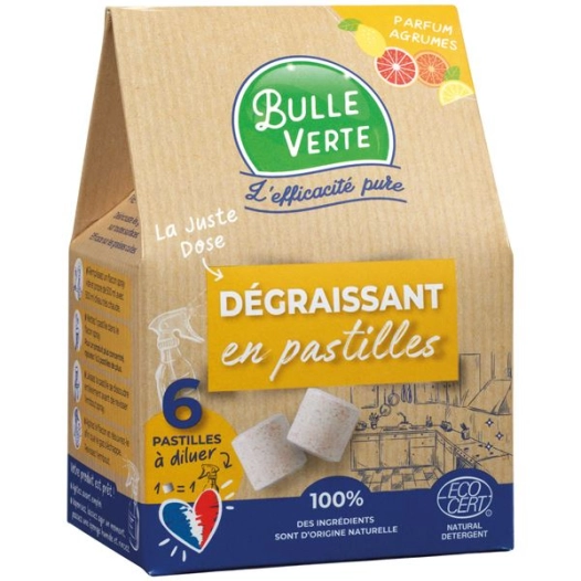 degraissant cuisine 6 pastilles 6 vapo 500ml bulle verte - bulle verte