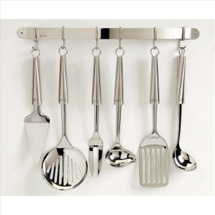 tringle de suspension + 6 crochets - cucinieri inox - lagostina
