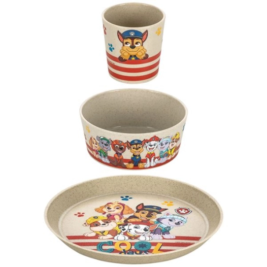 set 3 pièces vaisselle enfant - pat patrouille beige - koziol