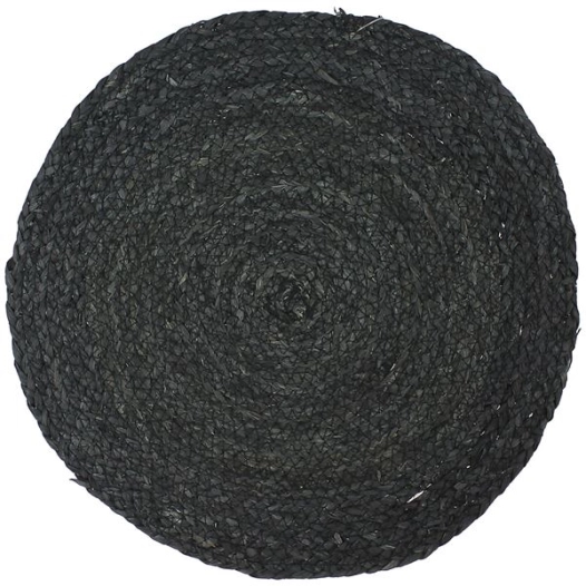 6 set de table rond 38 cm noir - tongo - reception by tk - ogoliving