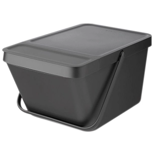 poubelle empilable 20 l dark grey - sort & go - brabantia