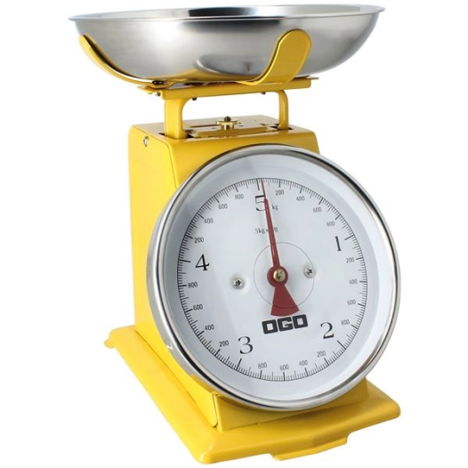 balance mécanique 5 kg jaune - ogoliving