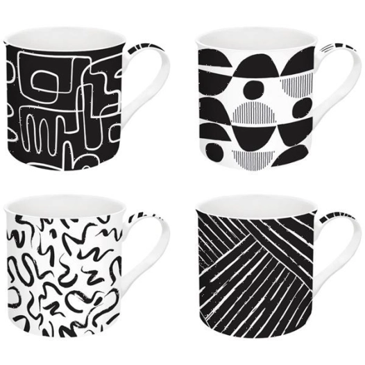 coffret 4 mugs 30 cl - graphiti - easy life