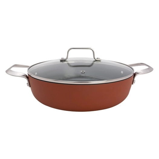 sauteuse 28 cm 2 anses + couvercle - cerapro terracotta - cosy & trendy