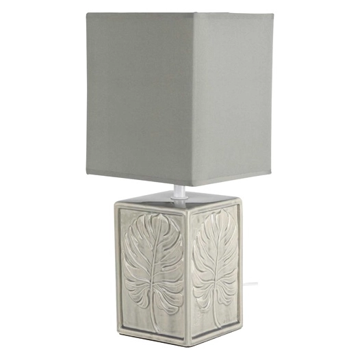 lampe ceramique floréal gris l15 h36 - mathias