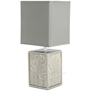 lampe ceramique floréal gris l15 h36 - mathias