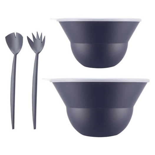 lot 2 saladiers avec couvercles et couverts bleu - topee - bodum